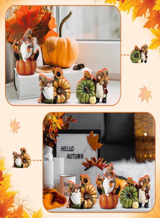 DoubleFill مجموعة دبل فيل من 3 تماثيل أقزام عيد الشكر، ديكور أقزام الخريف، تماثيل يقطين الخريف، زينة خشبية بالجملة لحصاد الخريف، هدايا عيد الشكر، ديكور طاولة المنزل للحفلات - Image 5